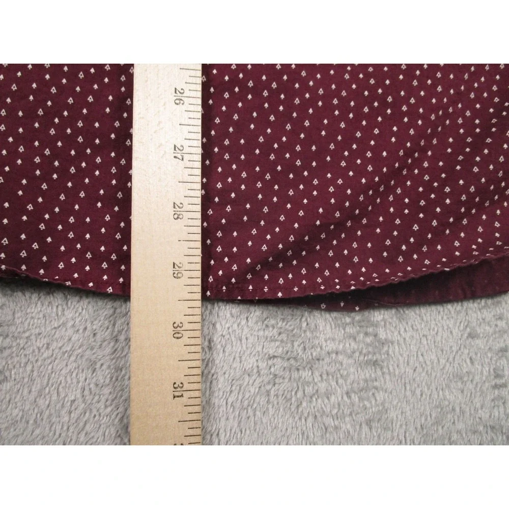 Banana Republic Shirt Mens Large Red Geometric‎ Button Down Long Sleeve Preppy